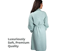 Cariloha Waffle Knit Bath Robe | Tahitian Breeze | Unisex, Large/X-Large | Viscose Material | Soft, Comfortable, & Wicks Moisture