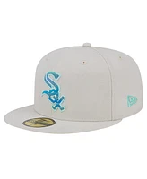 New Era Men's White Chicago Sox Stone Mist 59FIFTY Fitted Hat