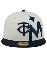 New Era Men's Cream/Navy Minnesota Twins Lonestar 59FIFTY Fitted Hat