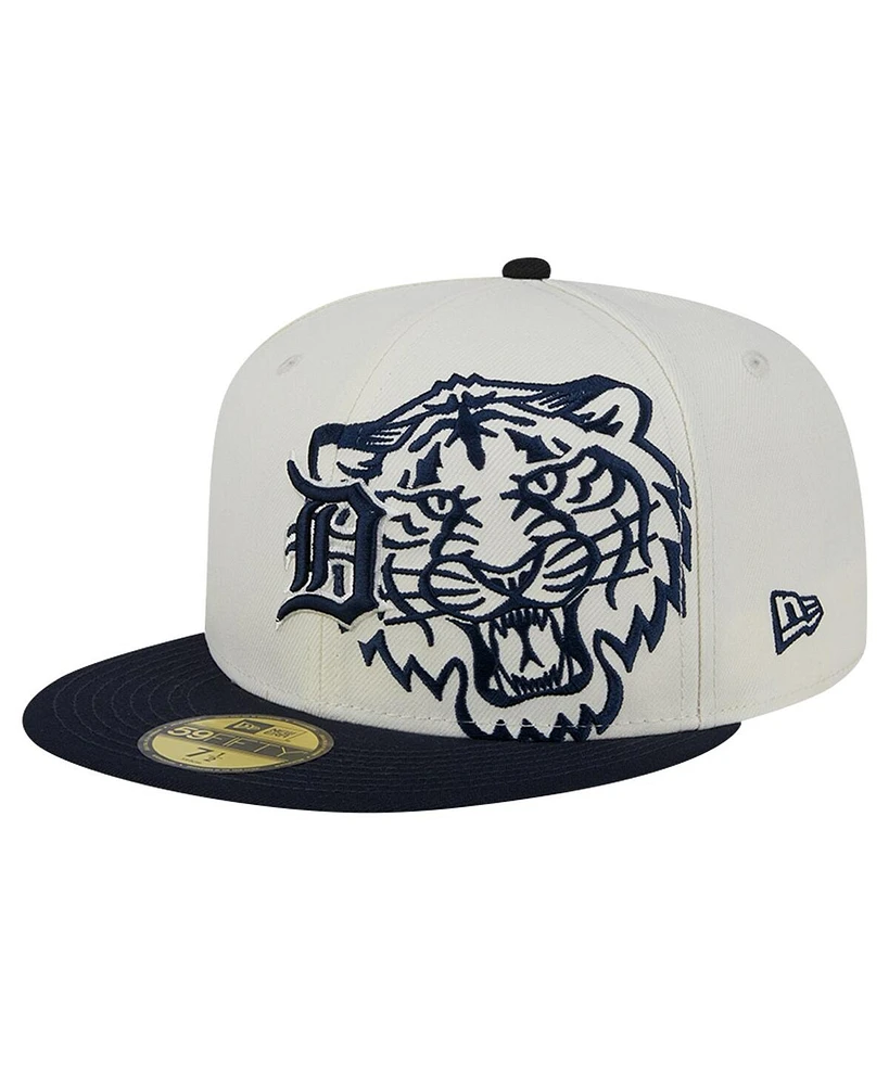 New Era Men's Cream/Navy Detroit Tigers Lonestar 59FIFTY Fitted Hat