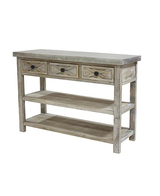 Slickblue Rustic Multi-Purpose Table Featuring 2 Shelves and 3 Drawers