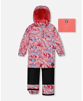 Deux par Toddler Girls One Piece Snowsuit Printed Marble - Toddler|Child