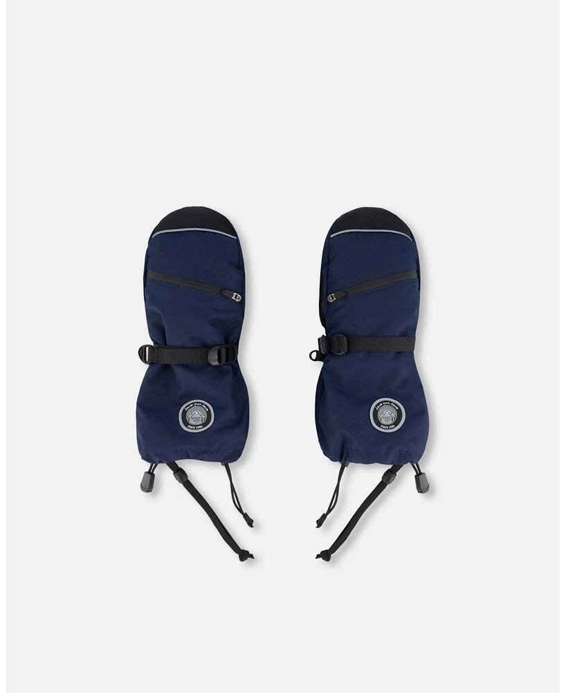 Deux par Kids Unisex Technical Mittens Navy