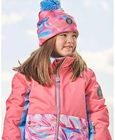 Deux par Deux Girl Knit Hat Pink And Air Blue Marble - Toddler|Child