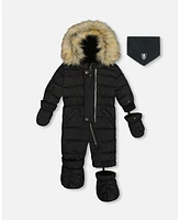 Deux par Baby Unisex One Piece Snowsuit Black - Infant|Toddler