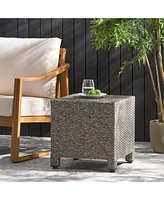 Polyethylene Rattan Cube Side Table Durable, Versatile, No Assembly