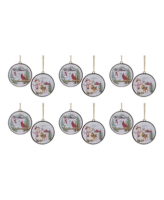 Slickblue Woodland Snowman Disc Ornament (Set of 12)