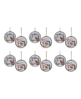 Slickblue Woodland Snowman Disc Ornament (Set of 12)