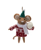 Slickblue Wool Mouse With Sweater Ornament (Set of 12)