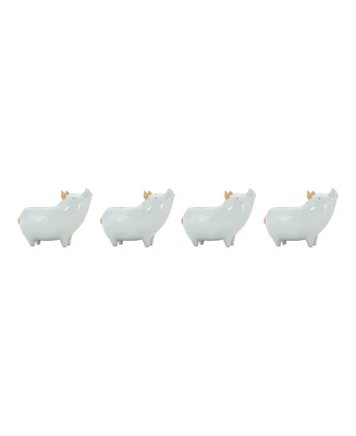 Slickblue Set of 4 Chic Pig Planters for Quirky Indoor and Outdoor Decor