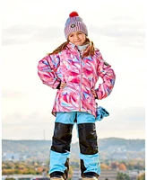 Deux par Girl Two Piece Snowsuit Air Blue Printed Marble - Child