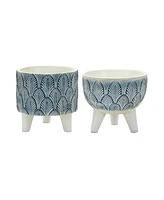 Slickblue Geometric Leaf Planter With Legs (Set of 2)