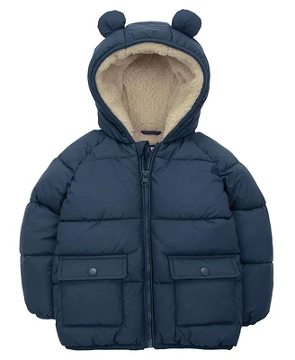 Baby Boys' Sherpa Fleece Lined Puffer Jacket, 6-24M