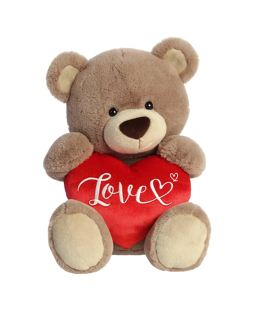 Aurora Large Love Bear Valentine Heartwarming Plush Toy Brown 18"