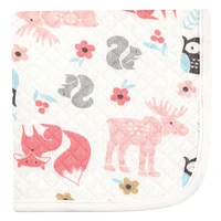 Hudson Baby Infant Girl Quilted Cotton Washcloths, Forest, One