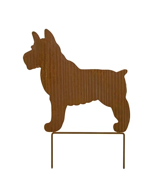 Slickblue Terrier Dog Silhouette Garden Stake With Rustic Finish 15.75"h