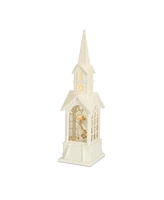 Slickblue Led Snow Globe Church With Angel 16.25"h