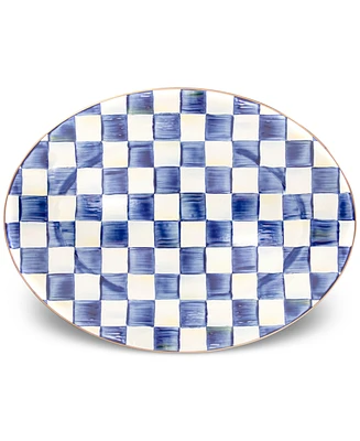 Mackenzie-Childs Royal Check Medium Oval Platter