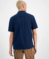 Sun + Stone Men's Garnet Denim Camp Shirt, Created for Macy's