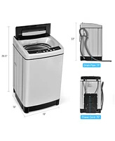 Gymax Compact Full-automatic Washing Machine Laundry Washer w/ 11 lbs Capacity Grey