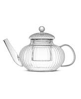 JoyJolt Fluted Glass Teapot, 33.8oz