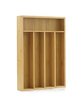 JoyJolt 5 Compartment Bamboo Drawer Organizer