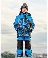 Deux par Big Boys Two Piece Snowsuit Royal Blue Printed Storm