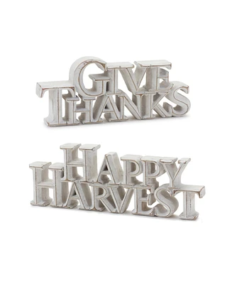 Slickblue Happy Harvest And Give Thanks Tabletop Sign (Set of 2)