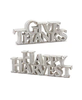 Slickblue Happy Harvest And Give Thanks Tabletop Sign (Set of 2)