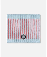 Deux par Girl Knit Neckwarmer Air Blue And Coral - Toddler|Child