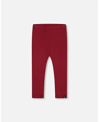 Deux par Deux Baby Girls Baby Rib Leggings Burgundy