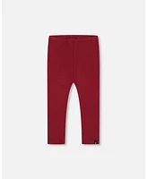 Deux par Deux Baby Girls Baby Rib Leggings Burgundy