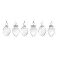 Slickblue Etched Glass Teardrop Ornament (Set of 6)