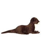 Aurora Large Sliddy River Otter Grand Flopsie Adorable Plush Toy Brown 16.5"