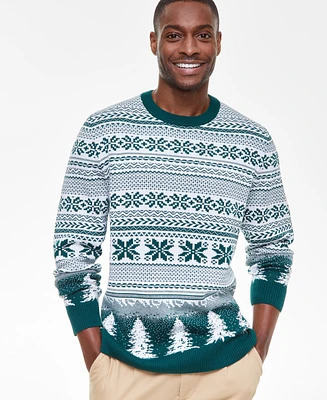 Holiday Lane Men's Fair Isle Crewneck Sweater, Created for Macy's