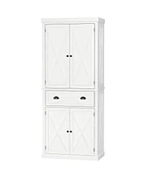Homcom 72" Kitchen Pantry Storage Cabinet with Adjustable Shelves