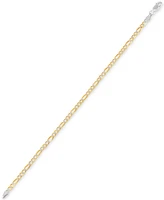 Figaro Link Two-Tone Chain Bracelet in Sterling Silver & 18k Gold-Plate