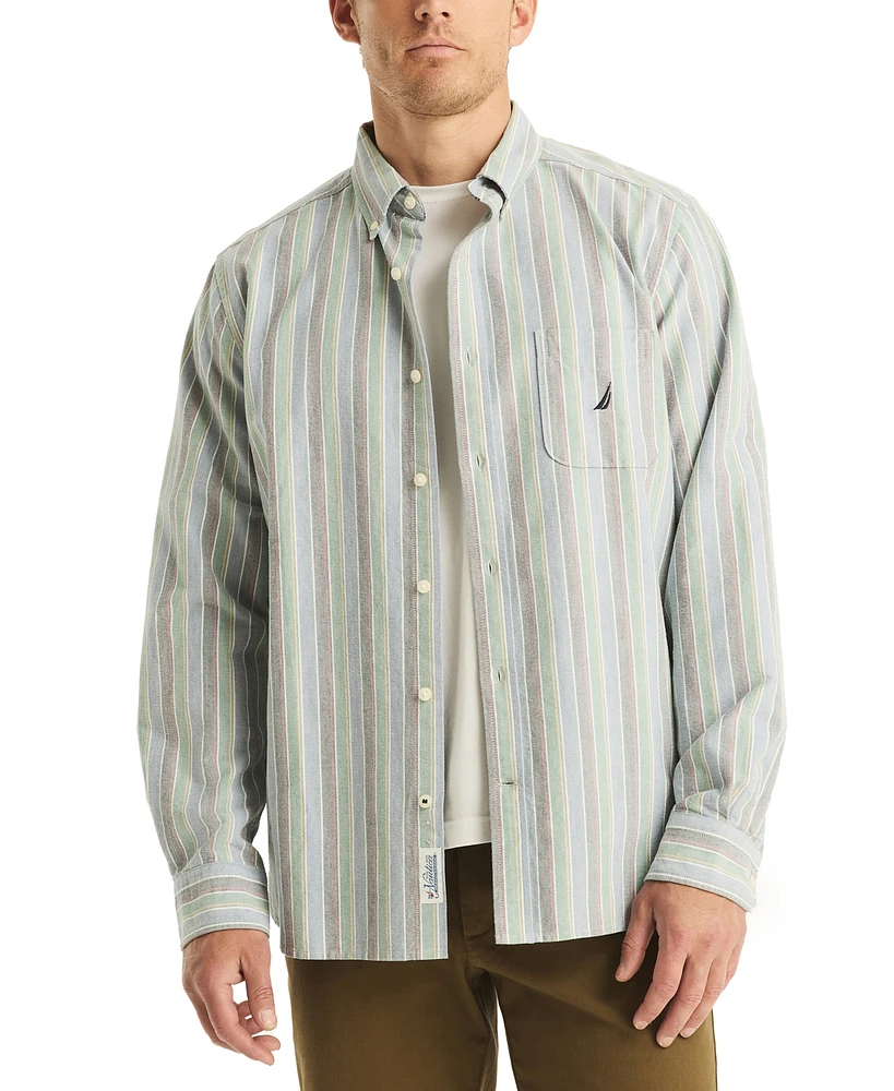 Nautica Men's Relaxed-Fit Stripe Button-Down Oxford Shirt