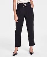 I.n.c. International Concepts Women's High-Rise Paperbag Pants, Created for Macy's