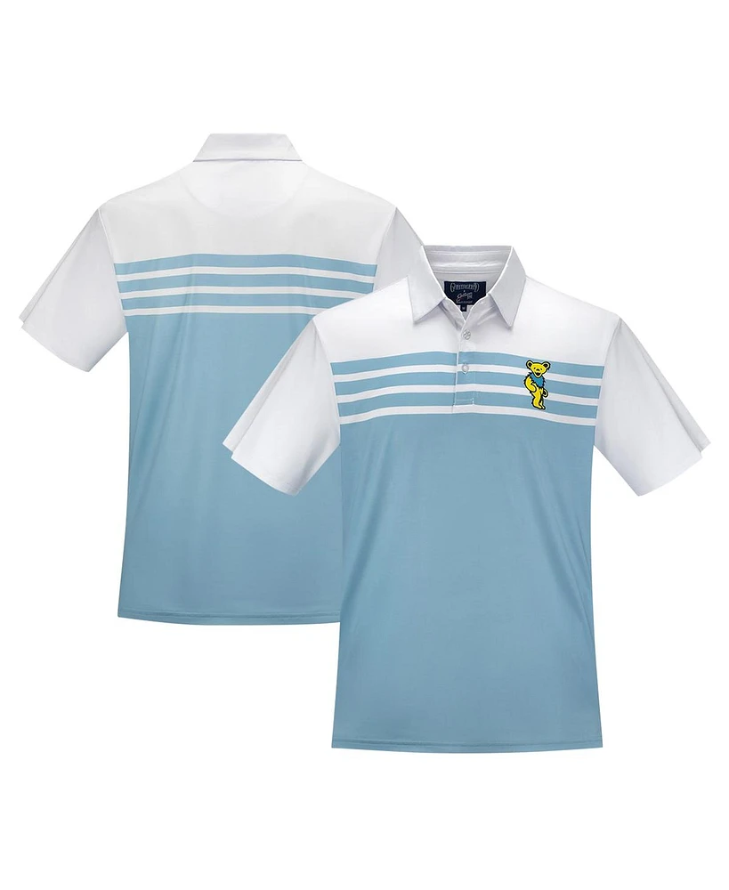 Section 119 Men's Light Blue the Grateful Dead Yellow Bear Polo