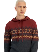 Sun + Stone Men's Fair Isle Pullover Hoodie Sweater, Created for Macy's