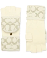 Coach Signature C Metallic Knit Pop Top Gloves