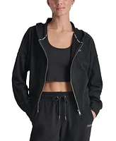 Dkny Sport Women's Rhinestone Logo Full-Zip Hoodie