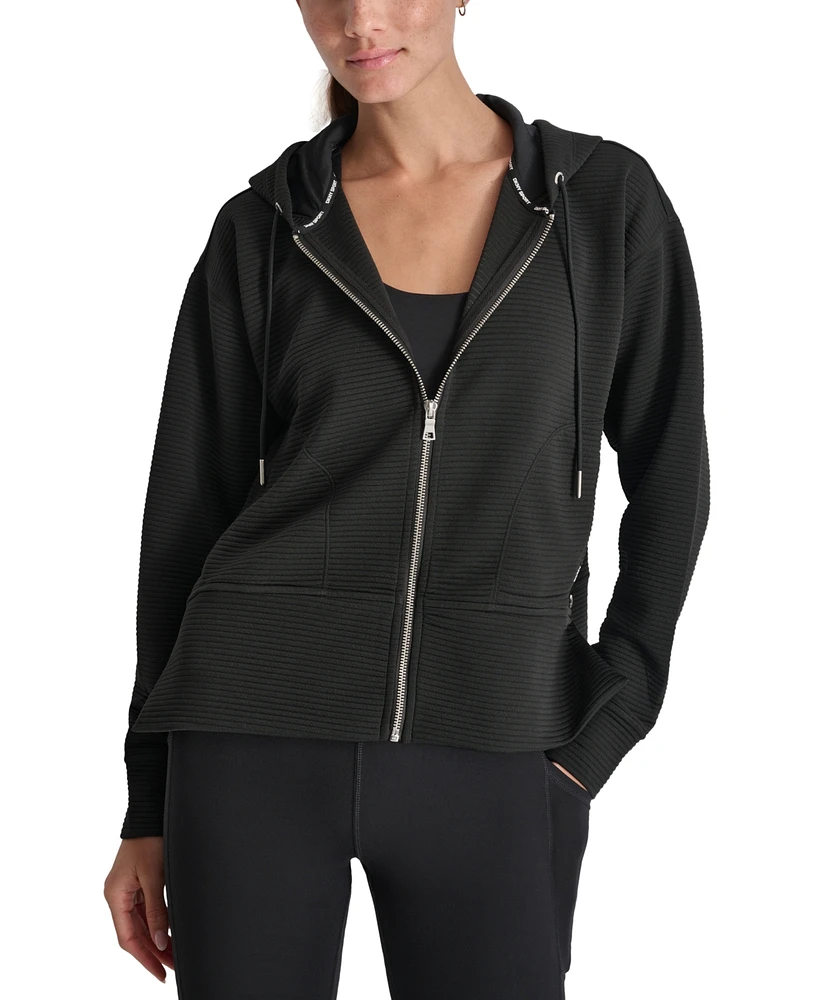 Dkny Women's Tech Ottoman Full-Zip Hoodie