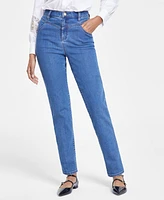 I.n.c. International Concepts Women's High-Rise Straight-Leg Denim Jeans, Created for Macy's