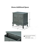 Pallantium Classical 24" Tall 2 - Drawer Nightstand