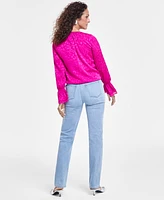 I.n.c. International Concepts Women's High-Rise Straight-Leg Denim Jeans, Created for Macy's