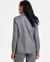 I.n.c. International Concepts Women's Double-Breasted Houndstooth Jacket, Created for Macy's