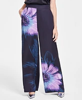 I.n.c. International Concepts Women's High-Rise Wide-Leg Satin Pants, Created for Macy's