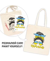 Rosa ROSATalent: Eco-Friendly Cotton Ecobag Coloring Kit – Ukraine Design (220 Gsm, 38x42 cm)